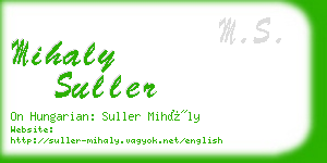 mihaly suller business card